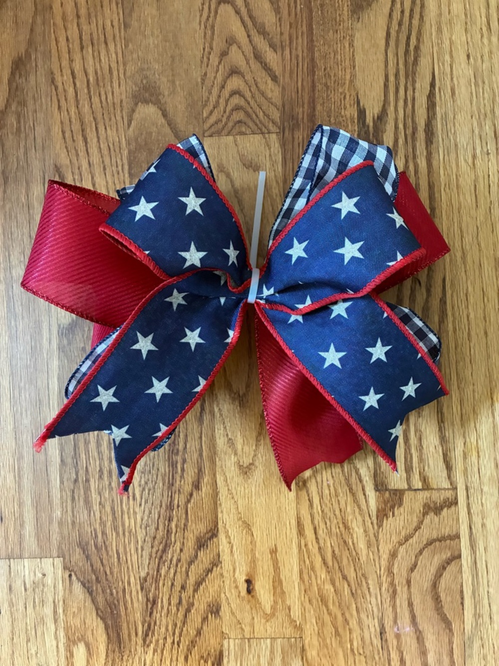 Patriotic Star Ribbon Bow in Red, White & Blue